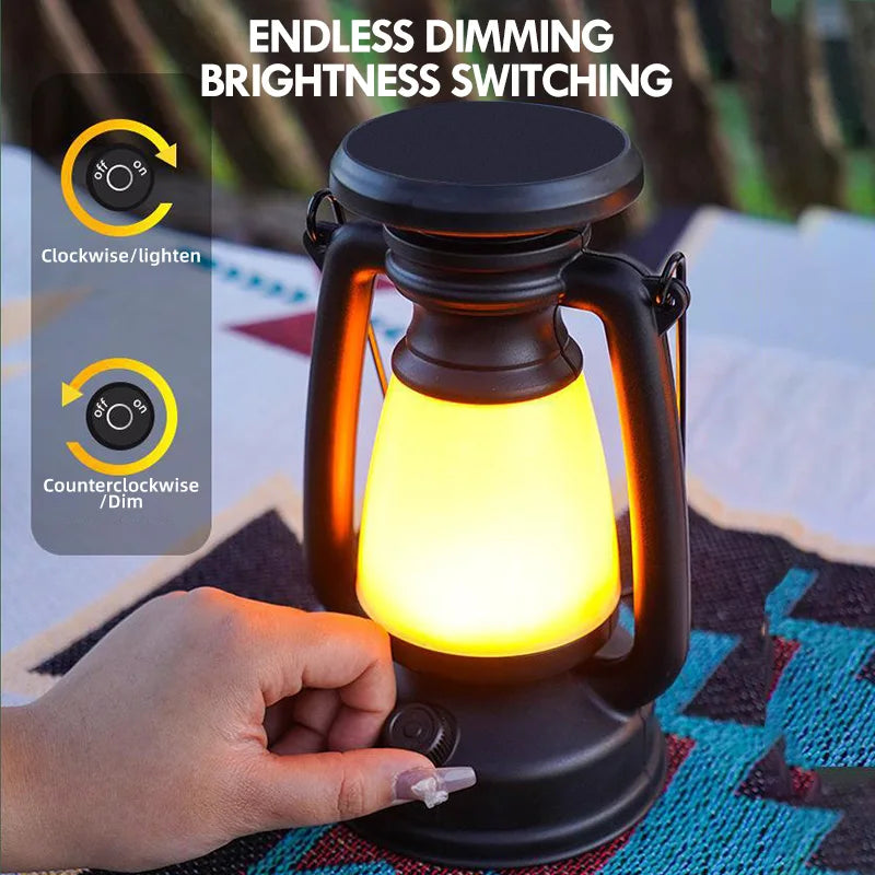 Vintage LED Lantern Table Light with Remote Control