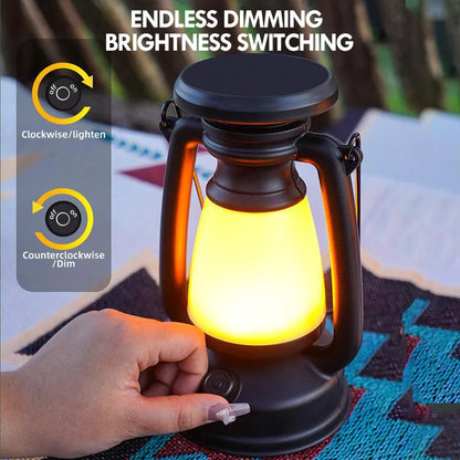 Vintage LED Lantern Table Light with Remote Control