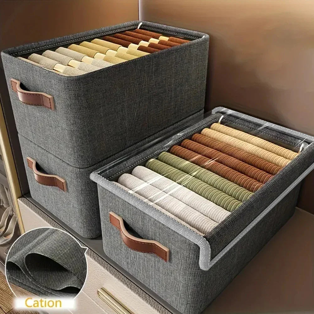 Large Plastic Storage Container with Lid and Handle - Fesara