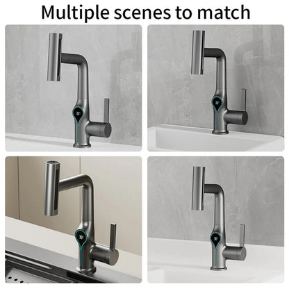 Modern Faucet with LED Temperature and Spray Nozzle