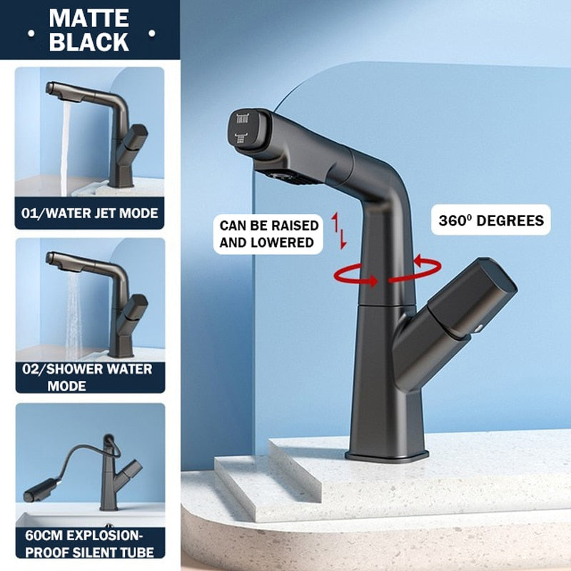 Modern 360 Degree Pull Out Kitchen Faucet