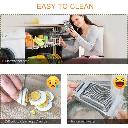 Easy Egg Slicer with Sharp Stainless Steel Blades