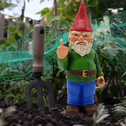 Humorous Gnome Statue for Lawn and Garden Decor