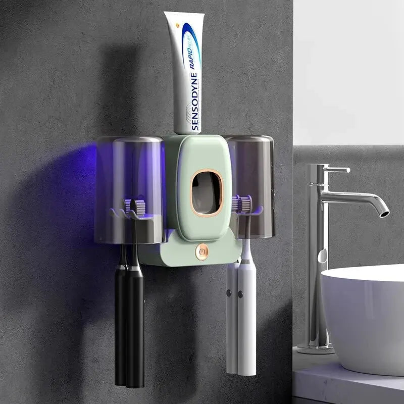 Easy Install UV Toothbrush Sanitizer with Auto Dispenser