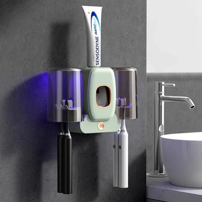 Easy Install UV Toothbrush Sanitizer with Auto Dispenser