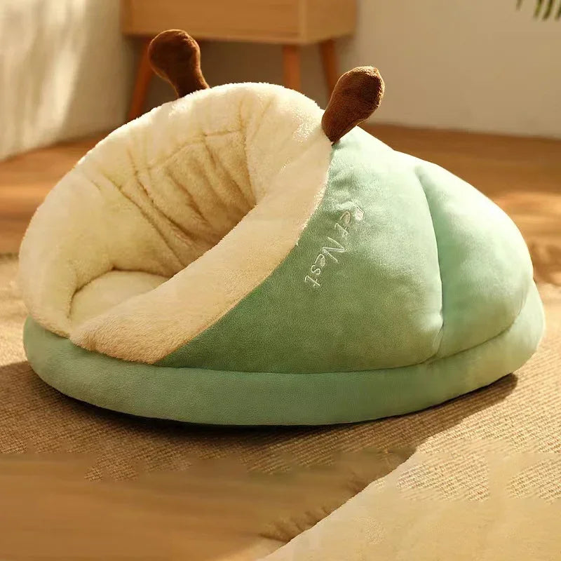 Variant image for Slippernest - Foldable Dog Bed in Coral Fleece for Winter Comfort-4