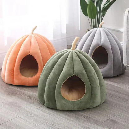 Soft Plush Cat Bed – Warm & Washable Kitty Hut - Fesara
