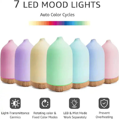 Ceramic Essential Oil Diffuser with Colorful LED Light