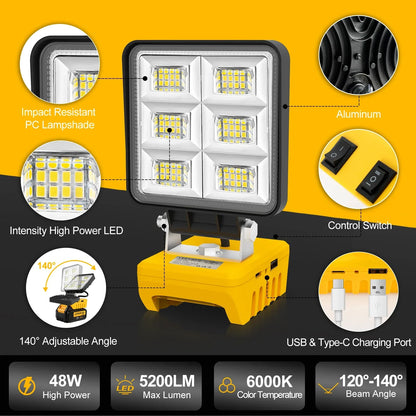 Bright 48 LED Rechargeable Work Lamp