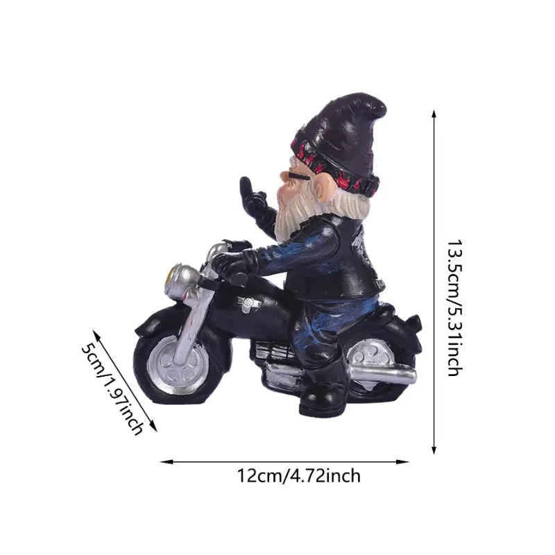 Fun Garden Gnome on Bike Resin Statue