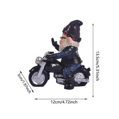 Fun Garden Gnome on Bike Resin Statue