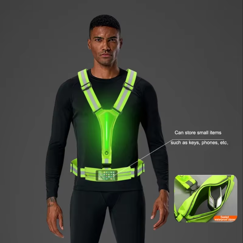 Bright Rechargeable LED Safety Vest with Adjustable Fit