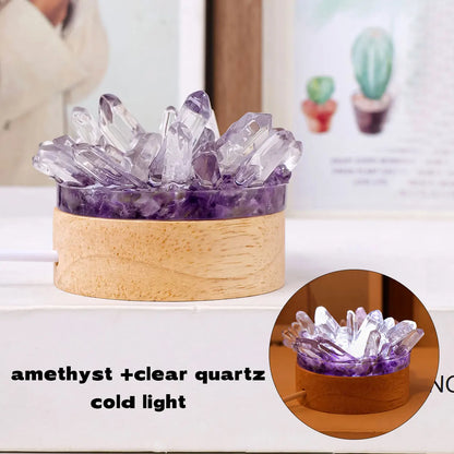 Natural Stone Crystal Table Lamp