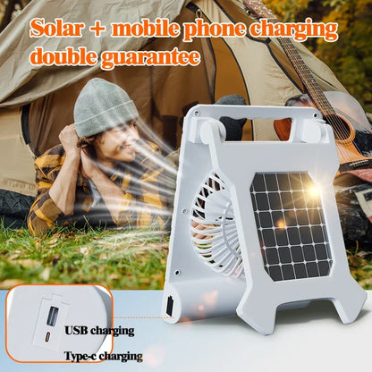 VenturioX Portable Solar Camp Fan with LED Light