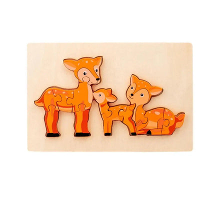 Montessori Animal Wooden Learning Puzzle Toy
