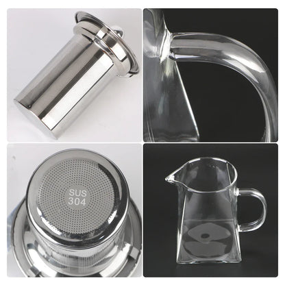Clear Glass Teapot with Metal Infuser, 550/750/950ml