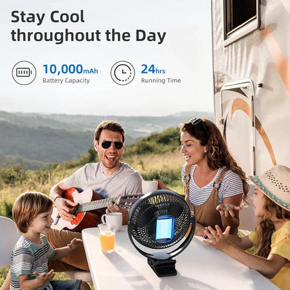 Portable Rechargeable Stroller Fan 8 Inch Quiet Clip