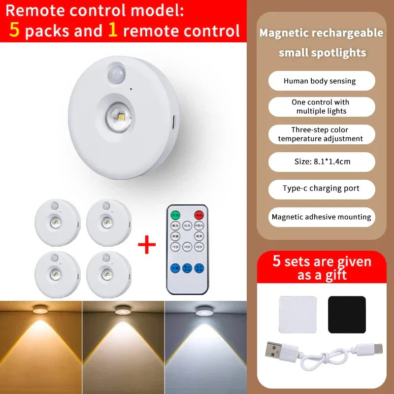 Motion Activated LED Night Light, Dimmable Battery Lamp