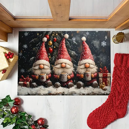 Festive Holiday Welcome Mat Indoor Outdoor Door Mat