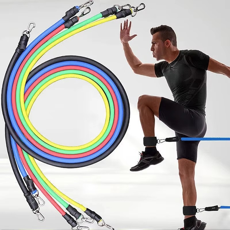 Home Gym 11pc Resistance Band Exercise Kit with Bag