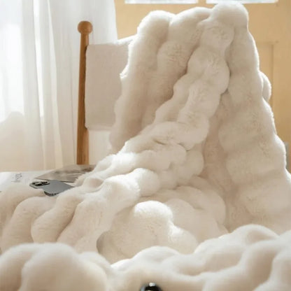Soft Plush Reversible Throw Blanket Home Decor