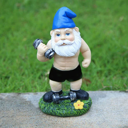 Comical Gnome Resin Statue for Home Garden Decor