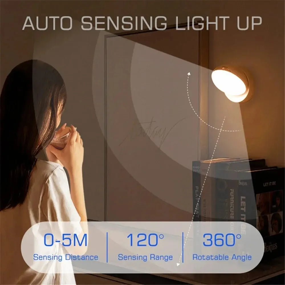 Bright Motion Sensor LED Nightlight with 360 Rotation