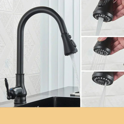 Classic Brass Kitchen Faucet - Traditional Mixer Tap with Swivel Spout