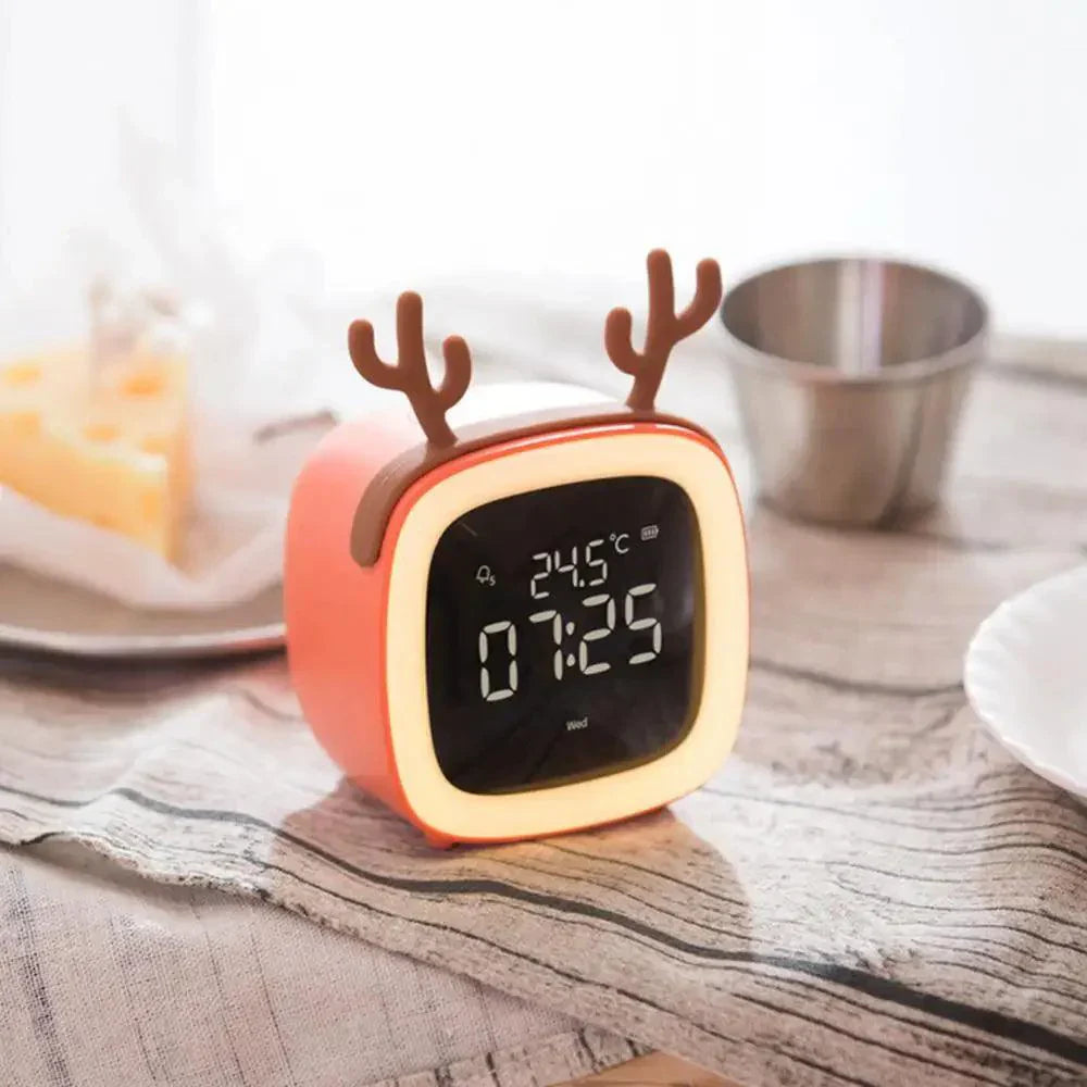 Fun Kids LED Clock with Nightlight and Rechargeable Battery