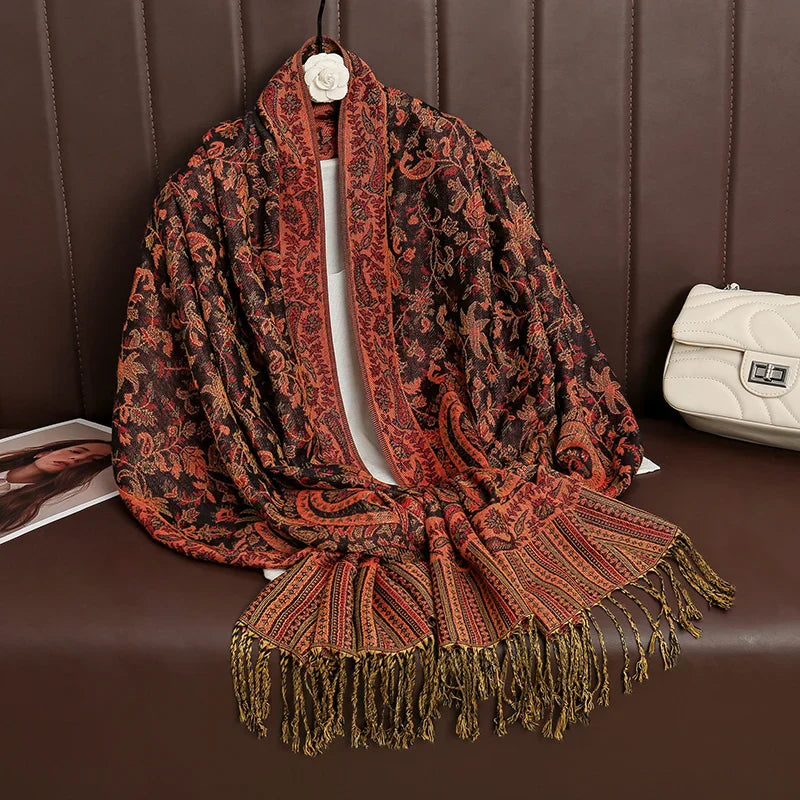 Soft Women's Cashmere Scarf Luxury Warm Print