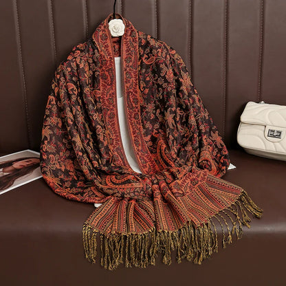 Soft Women's Cashmere Scarf Luxury Warm Print