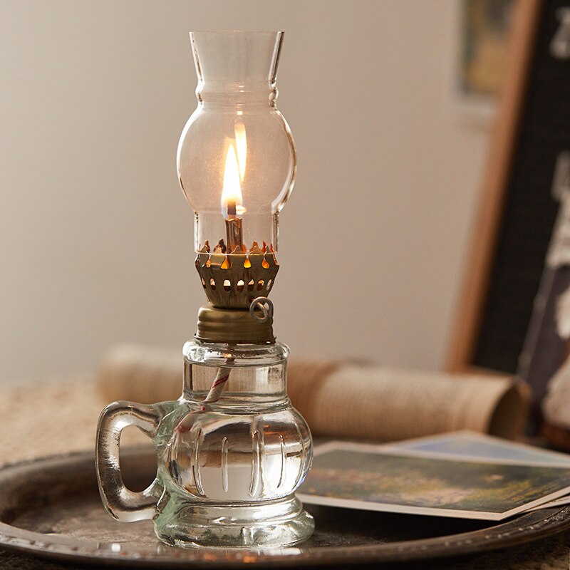Rustic Antique Oil Table Lamp