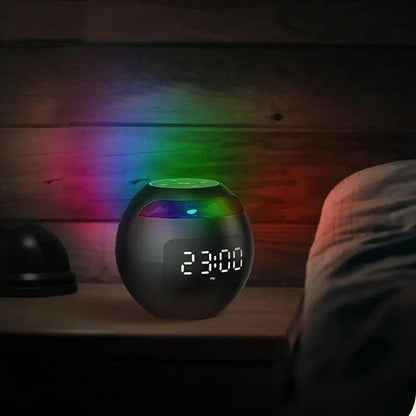 Compact Bluetooth Speaker Alarm Clock with Night Light