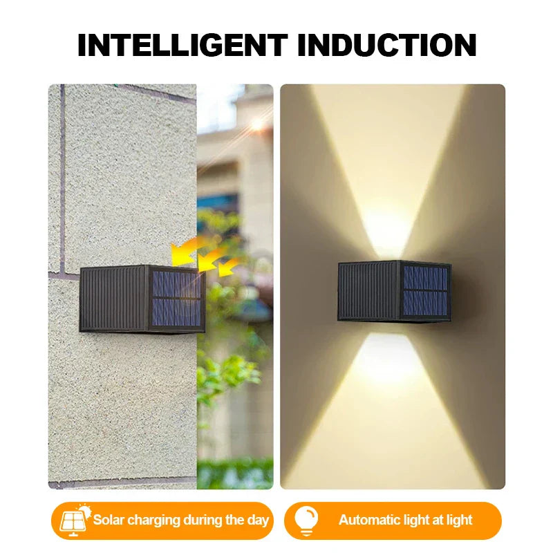 Outdoor Solar Wall Lamp Adjustable Bright Light