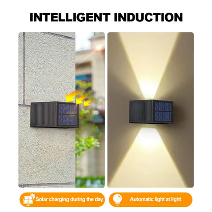 Outdoor Solar Wall Lamp Adjustable Bright Light