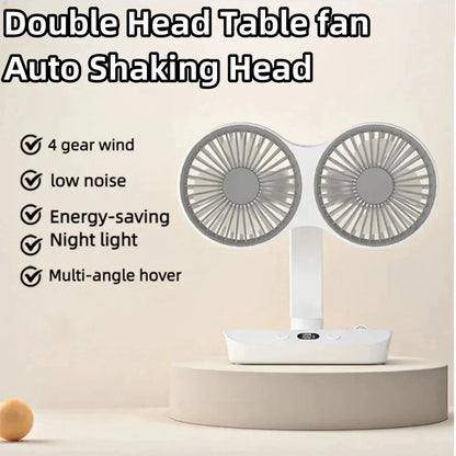 Portable Rechargeable Table Fan with LED Display