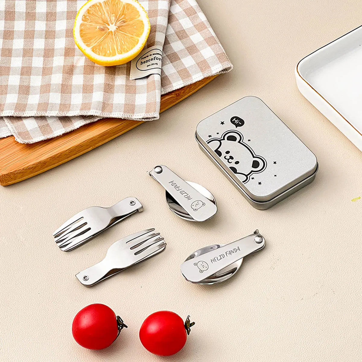 Portable Camping Utensil Set Stainless Steel 3 Piece