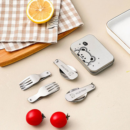 Portable Camping Utensil Set Stainless Steel 3 Piece