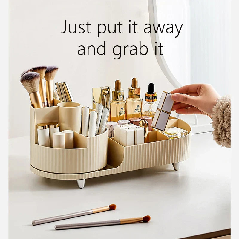 Clear Rotating Makeup Storage Case with Compartments