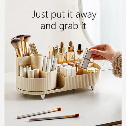Clear Rotating Makeup Storage Case with Compartments