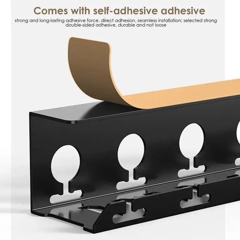 Space Saving Under Desk Cable Organizer Black Steel Tray