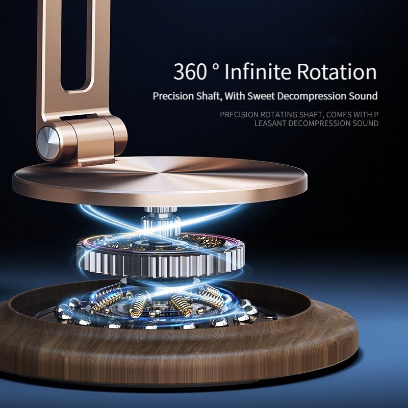 Adjustable Wooden Phone Stand with 360 Rotation