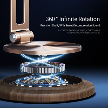 Adjustable Wooden Phone Stand with 360 Rotation