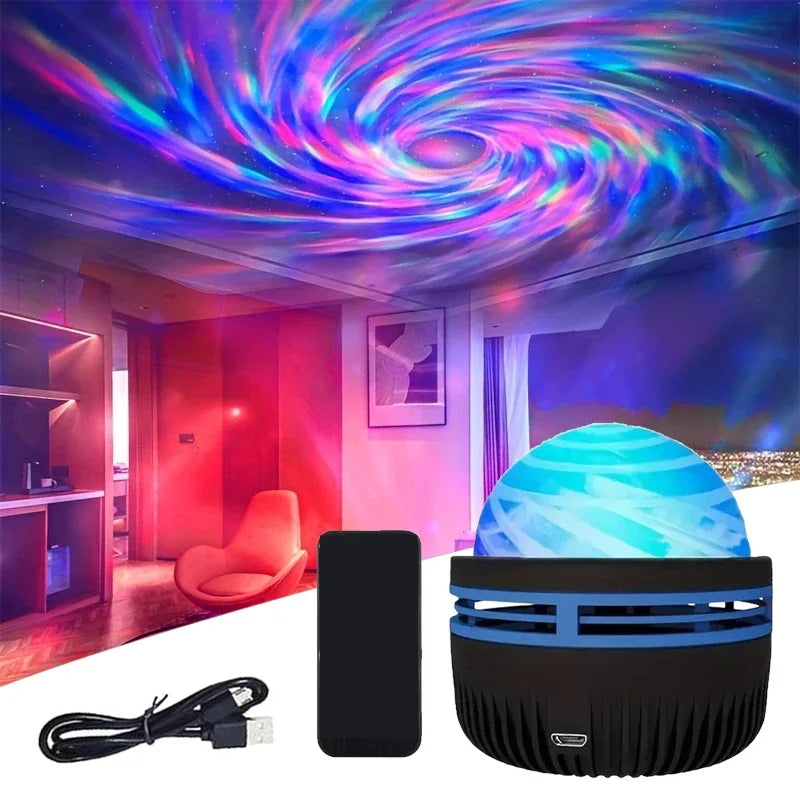 Colorful LED Night Light Projector with Music and Remote