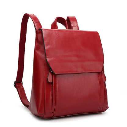 Stylish PU Leather Laptop Backpack - Comfortable & Durable