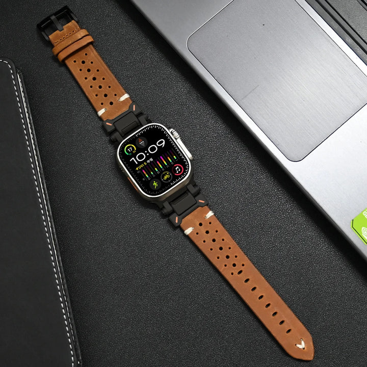 Premium Leather Apple Watch Strap - Classic & Durable Band