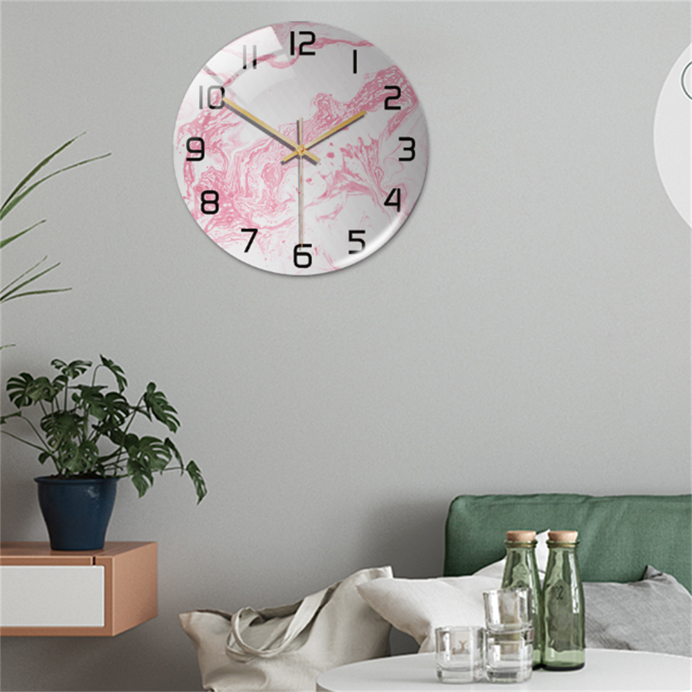 Elegant White Marble Silent Wall Clock