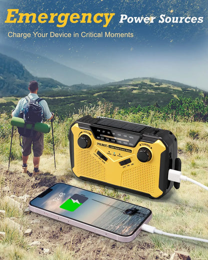 Compact Emergency Radio with Flashlight and Power Bank
