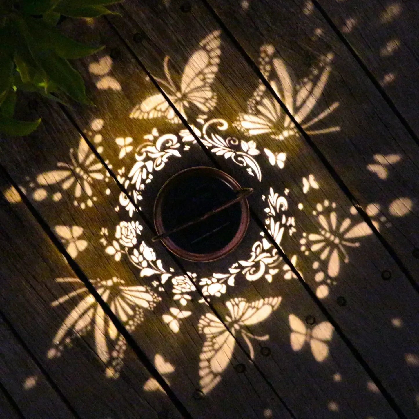 Outdoor Solar Lantern with Vintage Butterfly Design