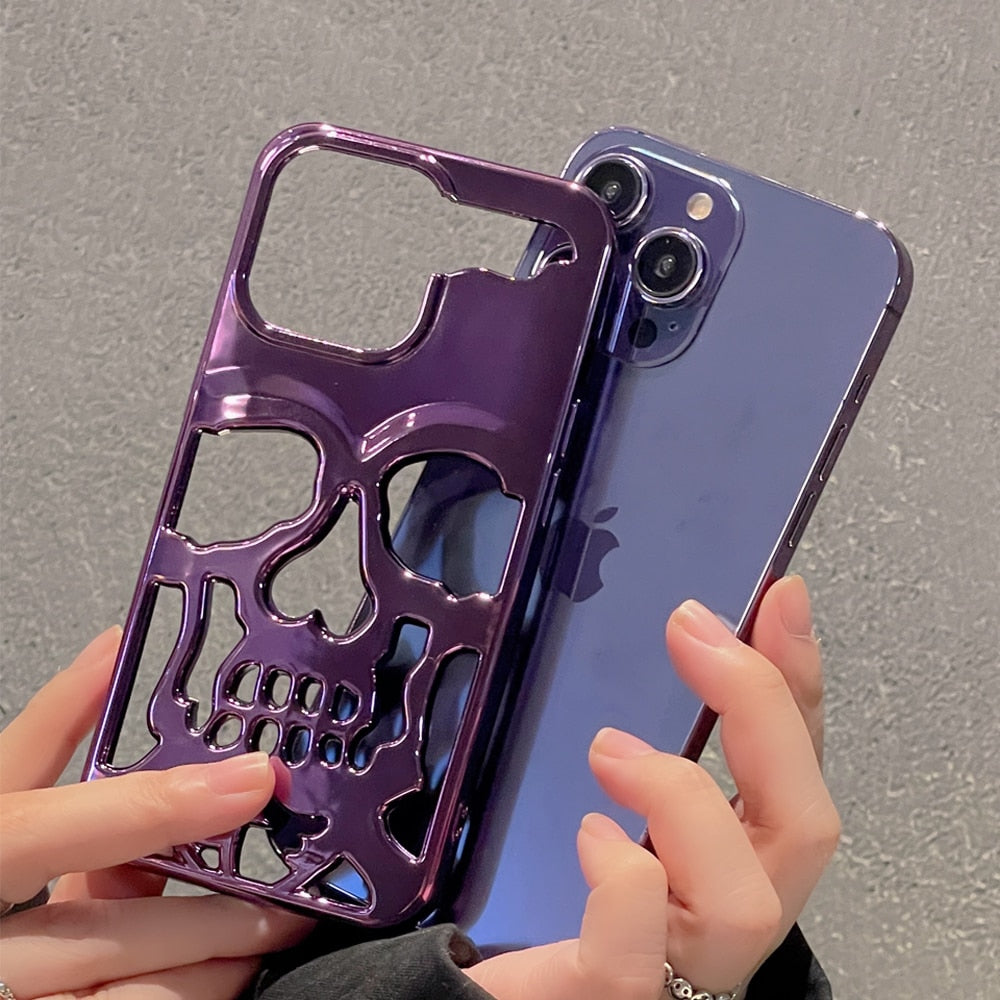 Dark Black Skull Phone Cover - Fesara